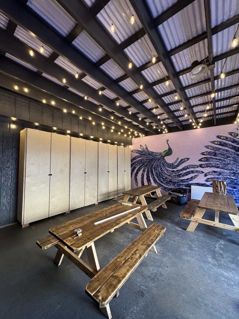 Custom Lockers & Covered Patio